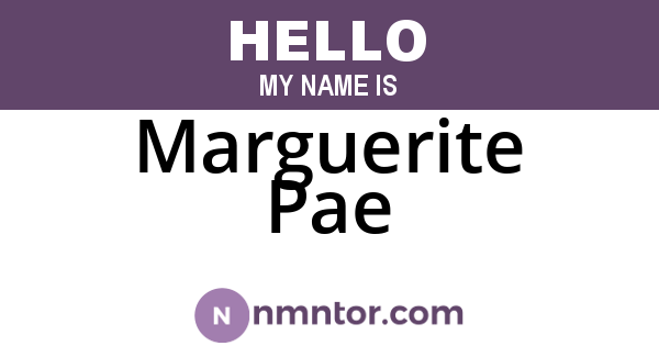 Marguerite Pae