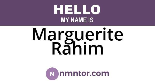 Marguerite Rahim