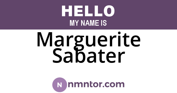 Marguerite Sabater