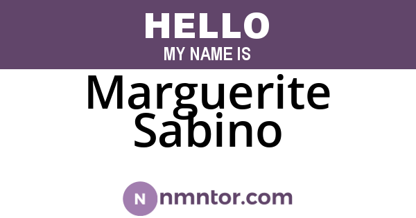 Marguerite Sabino