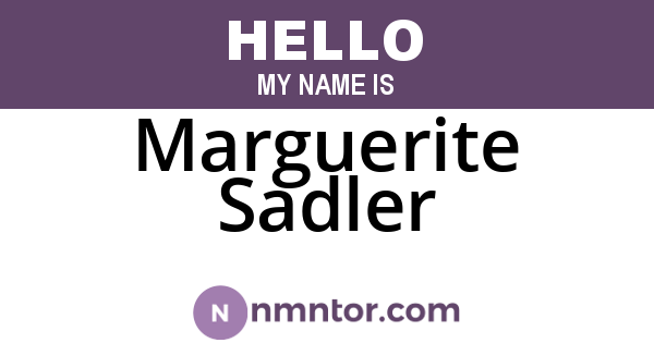 Marguerite Sadler