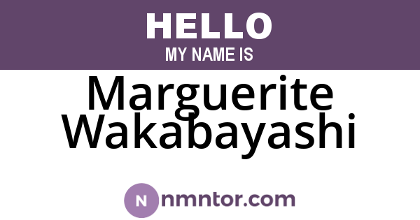 Marguerite Wakabayashi