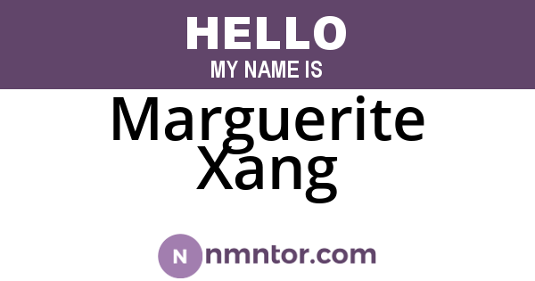 Marguerite Xang