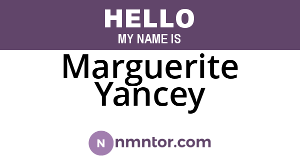 Marguerite Yancey