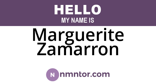 Marguerite Zamarron