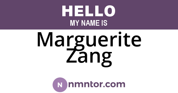 Marguerite Zang