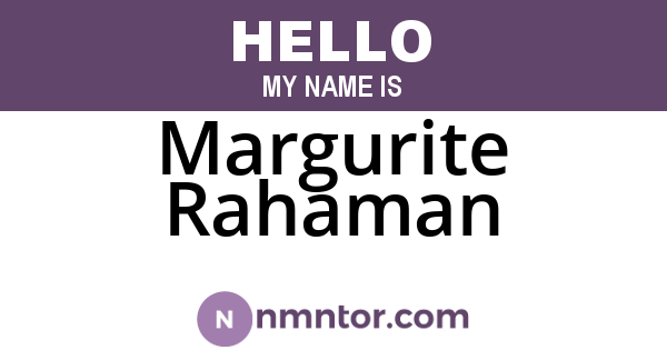 Margurite Rahaman