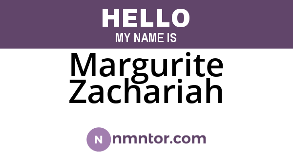 Margurite Zachariah