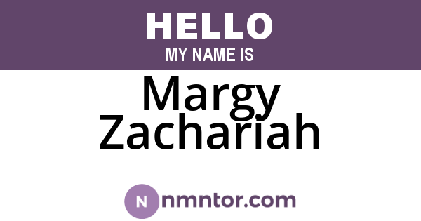 Margy Zachariah