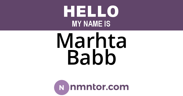 Marhta Babb