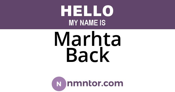 Marhta Back
