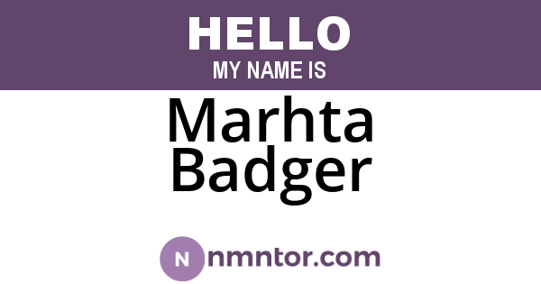 Marhta Badger