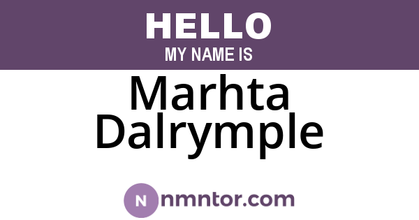 Marhta Dalrymple