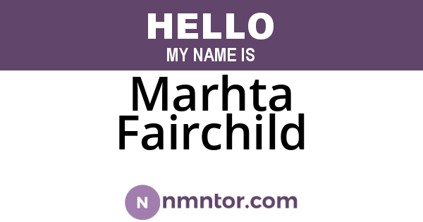 Marhta Fairchild