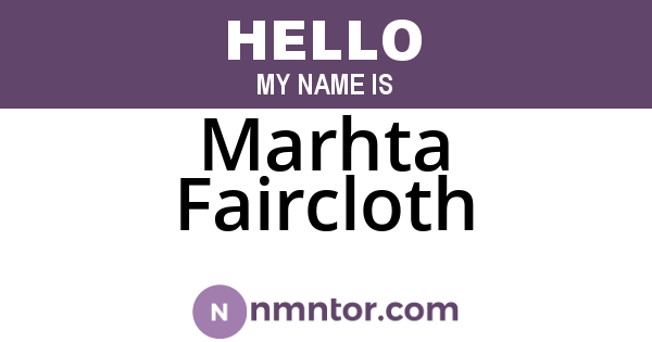 Marhta Faircloth
