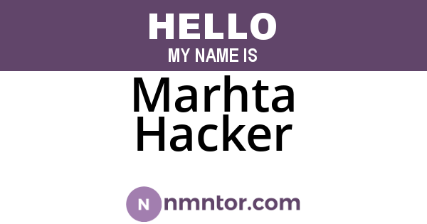 Marhta Hacker