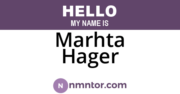 Marhta Hager