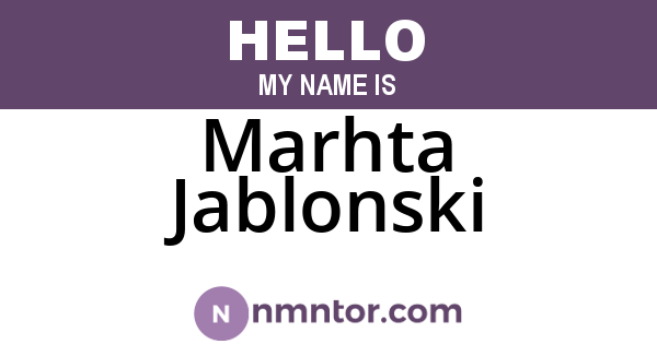 Marhta Jablonski