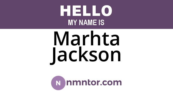 Marhta Jackson