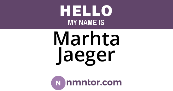 Marhta Jaeger