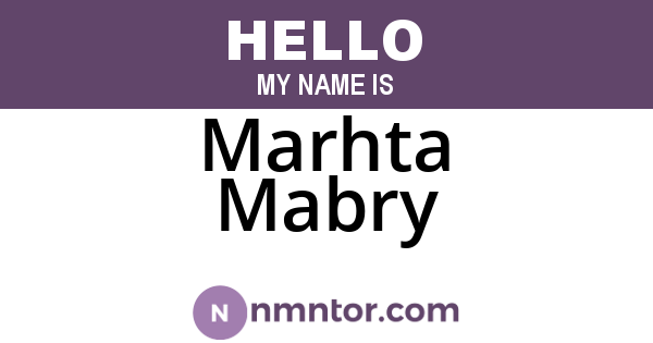 Marhta Mabry