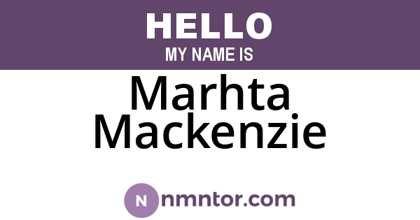 Marhta Mackenzie