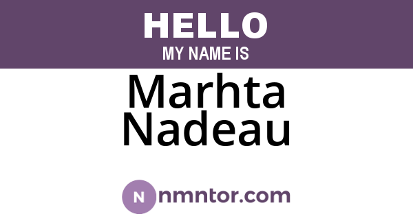 Marhta Nadeau