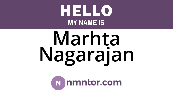 Marhta Nagarajan