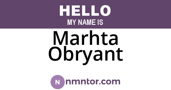 Marhta Obryant