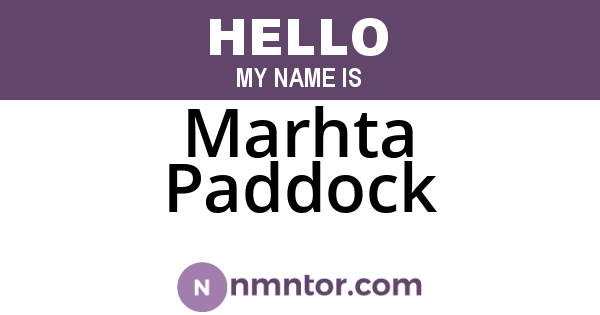 Marhta Paddock