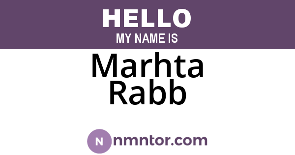 Marhta Rabb