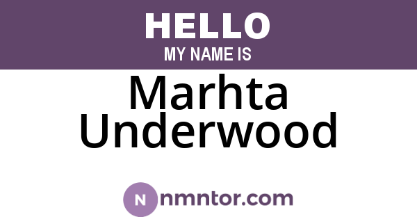 Marhta Underwood