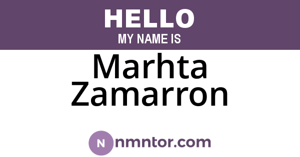 Marhta Zamarron
