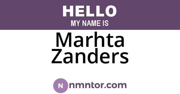 Marhta Zanders
