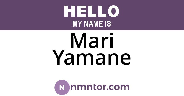 Mari Yamane