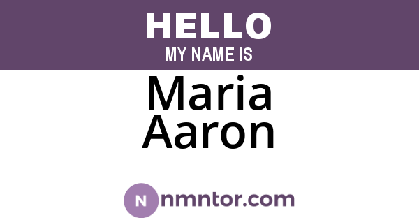 Maria Aaron