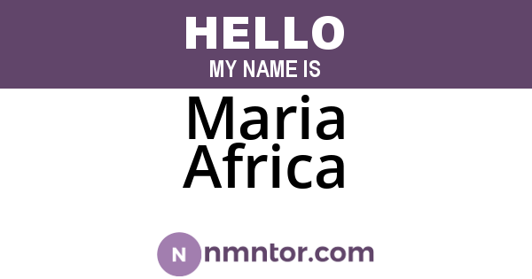 Maria Africa