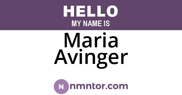 Maria Avinger