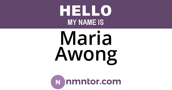 Maria Awong