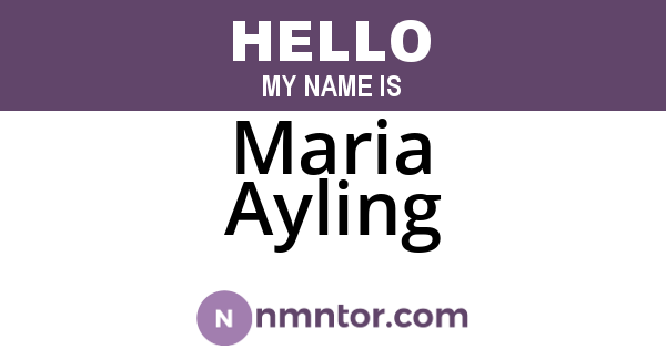 Maria Ayling