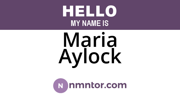 Maria Aylock
