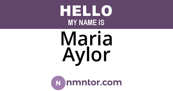 Maria Aylor