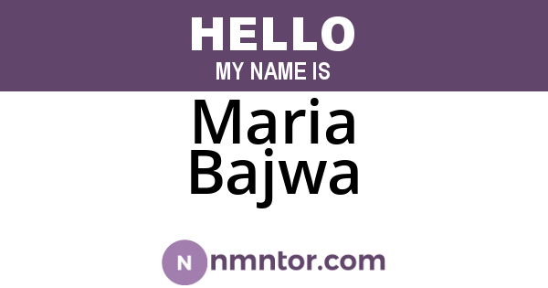 Maria Bajwa