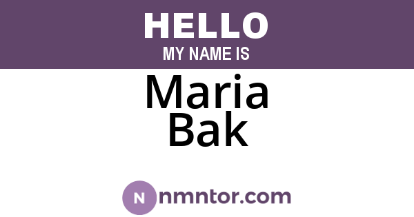 Maria Bak