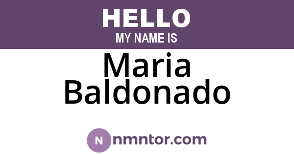 Maria Baldonado