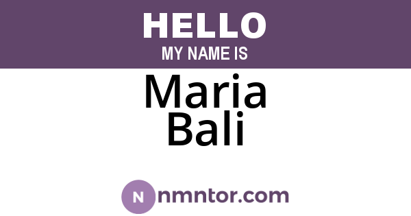 Maria Bali