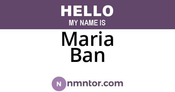 Maria Ban