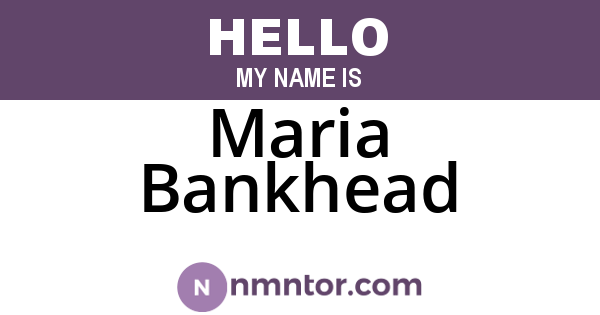 Maria Bankhead