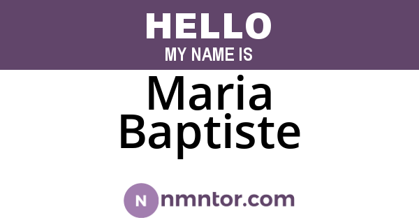 Maria Baptiste