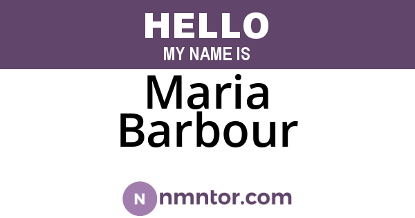 Maria Barbour
